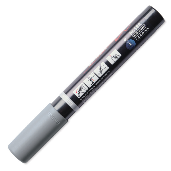 Marqueur POSCA - Gris - Pointe brush - PC5BR - Tous supports