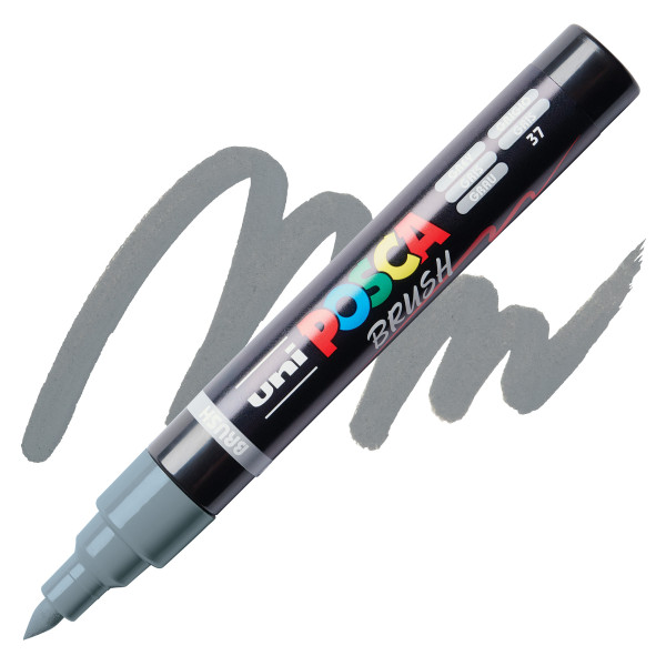 Marqueur POSCA - Gris - Pointe brush - PC5BR - Tous supports