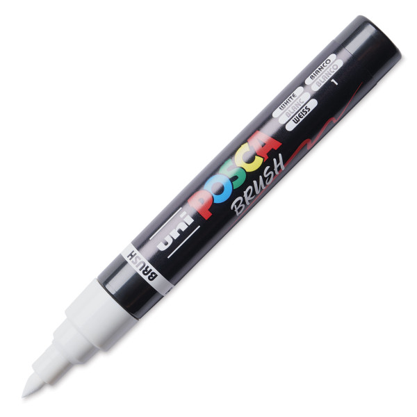 photo-Marqueur POSCA - Blanc - Pointe brush - PC5BR - Tous supports