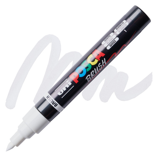 Marqueur POSCA - Blanc - Pointe brush - PC5BR - Tous supports