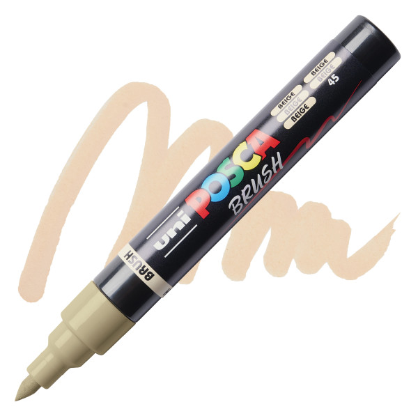 Marqueur POSCA - Beige - Pointe brush - PC5BR - Tous supports
