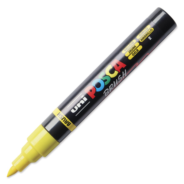 photo-Marqueur POSCA - Jaune - Pointe brush - PC5BR - Tous supports