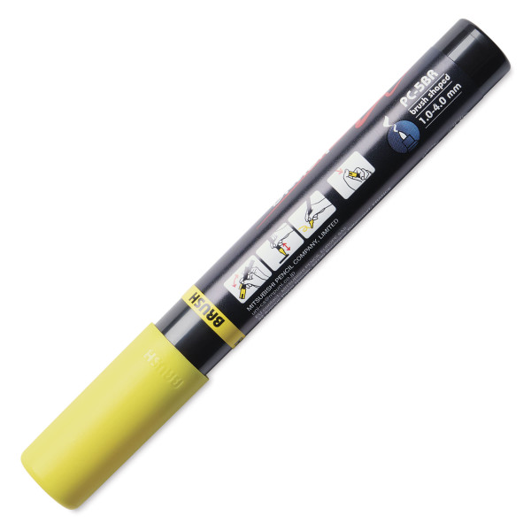Marqueur POSCA - Jaune - Pointe brush - PC5BR - Tous supports
