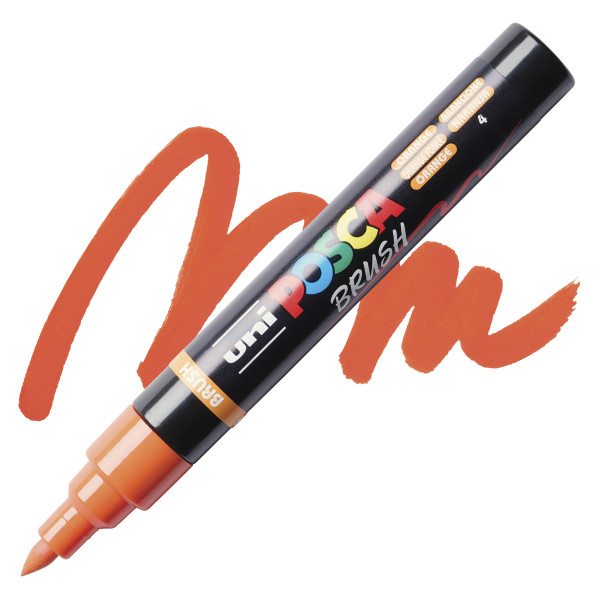Marqueur POSCA - Orange - Pointe brush - PC5BR - Tous supports
