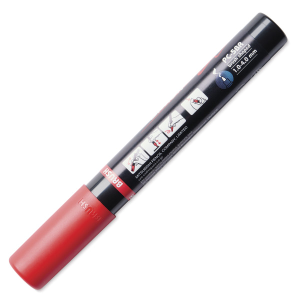 Marqueur POSCA - Rouge - Pointe brush - PC5BR - Tous supports