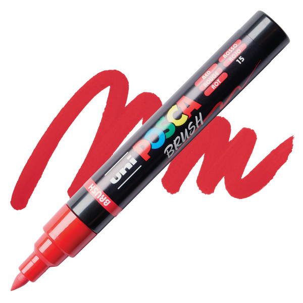 Marqueur POSCA - Rouge - Pointe brush - PC5BR - Tous supports