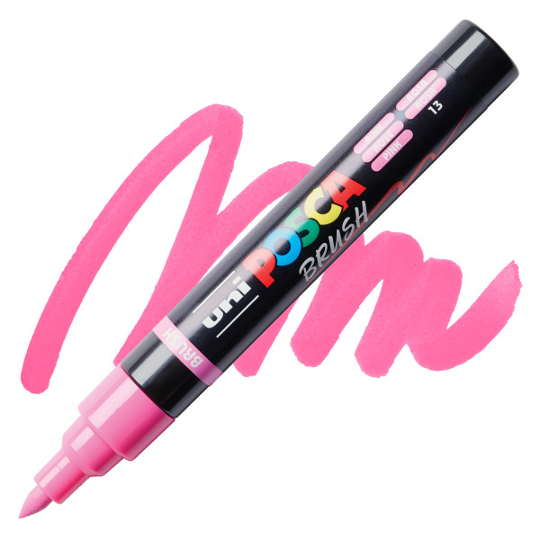 Marqueur POSCA - Rose - Pointe brush - PC5BR - Tous supports