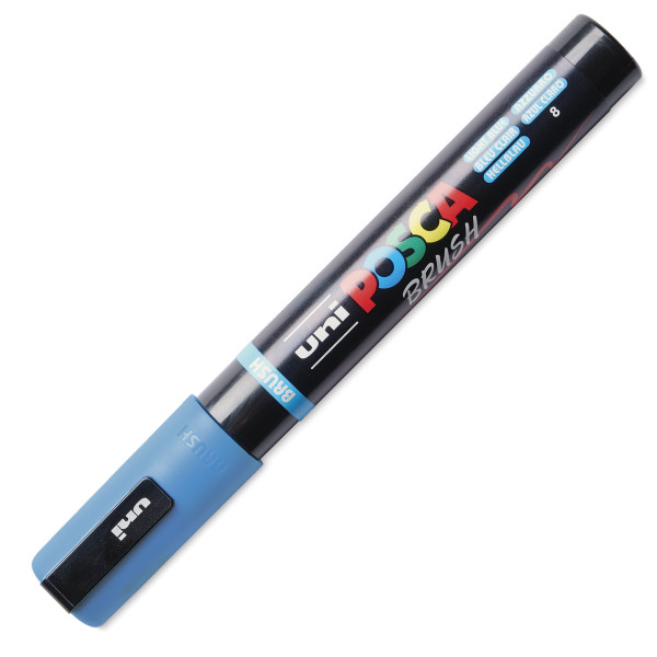 Marqueur POSCA - Bleu clair - Pointe brush - PC5BR - Tous supports