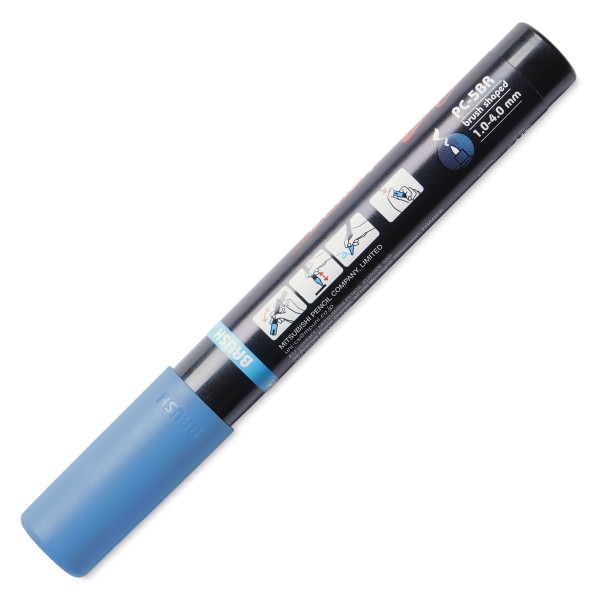 Marqueur POSCA - Bleu clair - Pointe brush - PC5BR - Tous supports