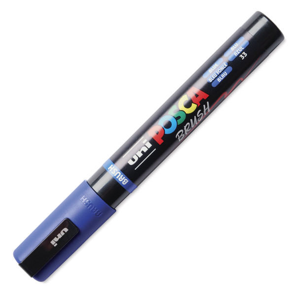 Marqueur POSCA - Bleu foncé - Pointe brush - PC5BR - Tous supports