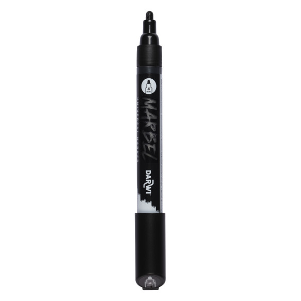 Marqueur - Peinture acrylique - Noir - Permanent - Pointe ronde 1mm - Marbel - Darwi