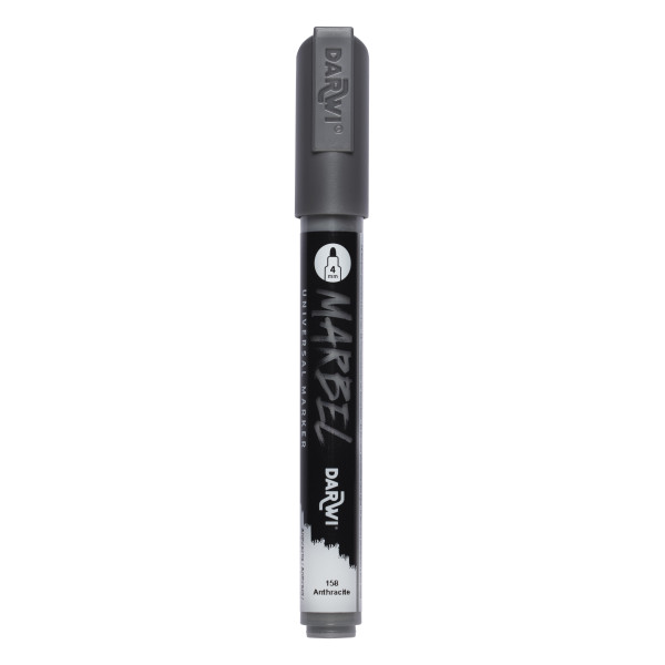 photo-Marqueur - Peinture acrylique - Anthracite - Permanent - Pointe ronde 1mm - Marbel - Darwi