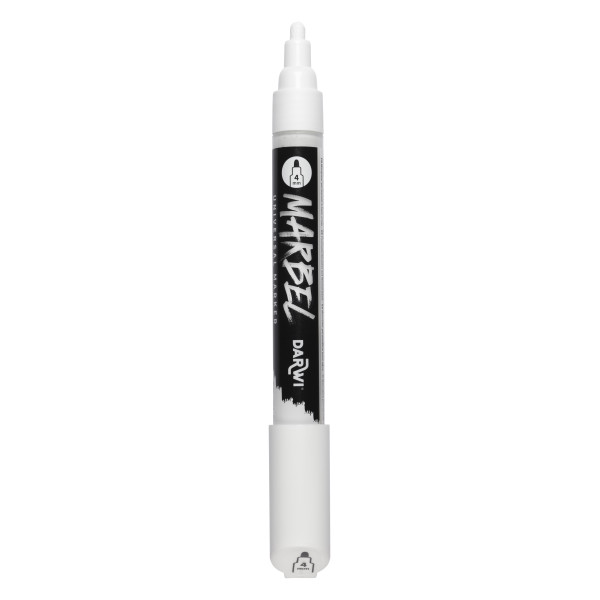 Marqueur - Peinture acrylique - Blanc - Permanent - Pointe ronde 4mm - Marbel - Darwi