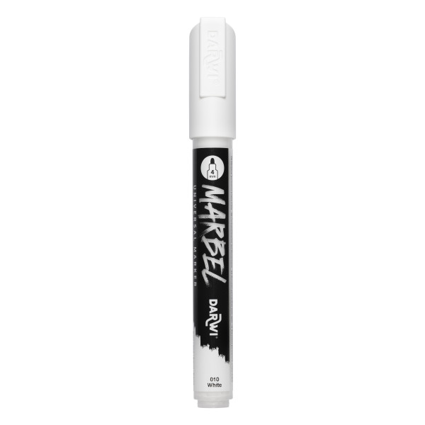 photo-Marqueur - Peinture acrylique - Blanc - Permanent - Pointe ronde 4mm - Marbel - Darwi