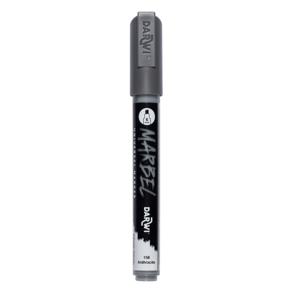 photo-Marqueur - Peinture acrylique - Anthracite - Permanent - Pointe biseautée 6mm - Marbel - Darwi