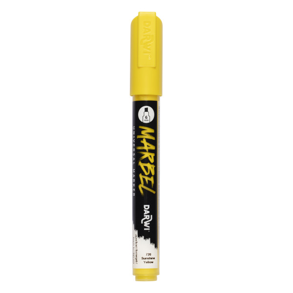 photo-Marqueur - Peinture acrylique - Jaune soleil - Permanent - Pointe biseautée 6mm - Marbel - Darwi