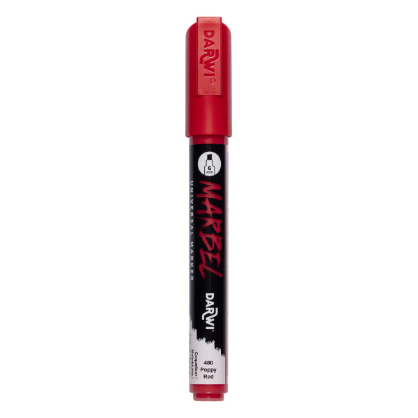 photo-Marqueur - Peinture acrylique - Rouge - Permanent - Pointe biseautée 6mm - Marbel - Darwi