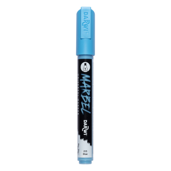 photo-Marqueur - Peinture acrylique - Bleu - Permanent - Pointe biseautée 6mm - Marbel - Darwi