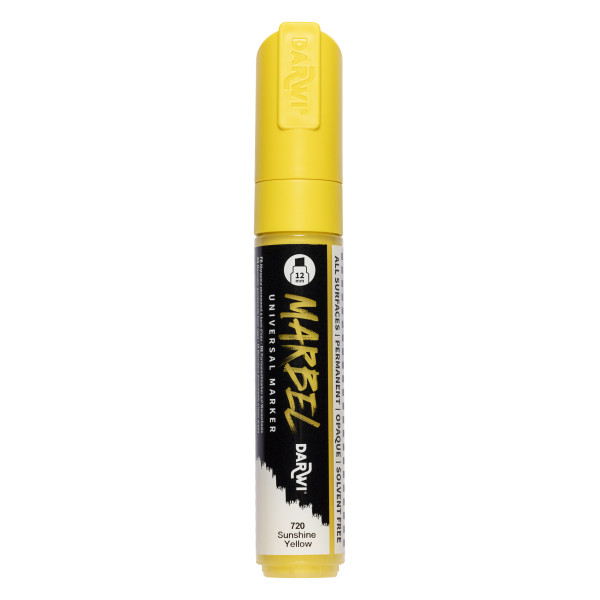 photo-Marqueur - Peinture acrylique - Jaune soleil - Permanent - Pointe biseautée 12mm - Marbel - Darwi
