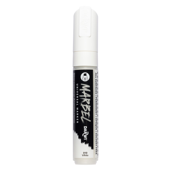 photo-Marqueur - Peinture acrylique - Blanc - Permanent - Pointe biseautée 12mm - Marbel - Darwi