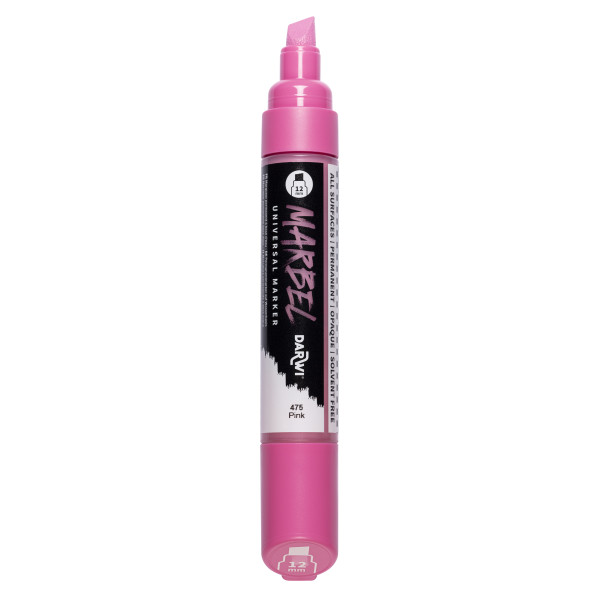 Marqueur - Peinture acrylique - Rose - Permanent - Pointe biseautée 12mm - Marbel - Darwi