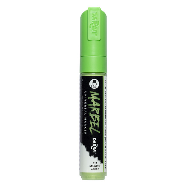 photo-Marqueur - Peinture acrylique - Vert prairie - Permanent - Pointe biseautée 12mm - Marbel - Darwi