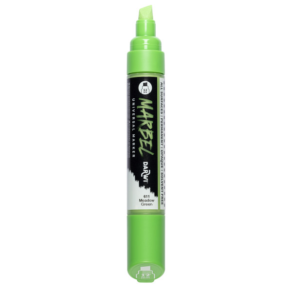 Marqueur - Peinture acrylique - Vert prairie - Permanent - Pointe biseautée 12mm - Marbel - Darwi