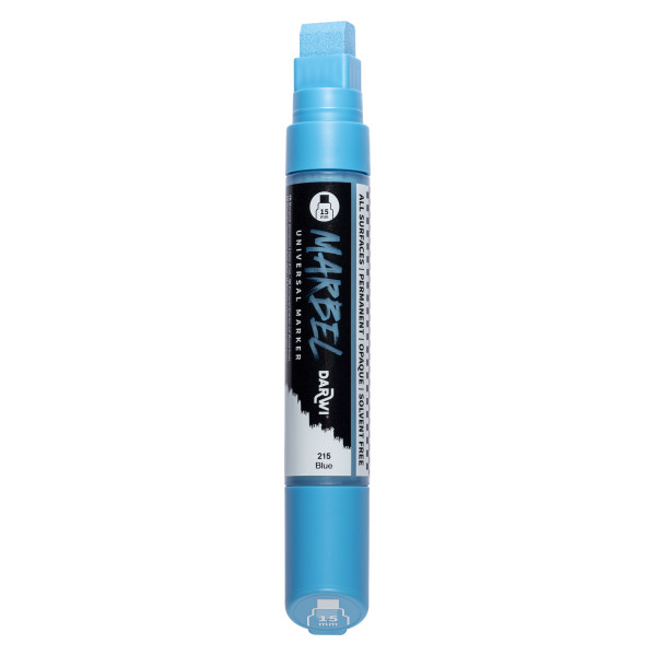 Marqueur - Peinture acrylique - Bleu - Permanent - Pointe rectangulaire 15mm - Marbel - Darwi