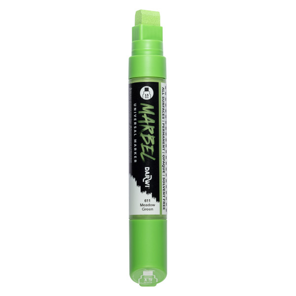 Marqueur - Peinture acrylique - Vert prairie - Permanent - Pointe rectangulaire 15mm - Marbel - Darwi