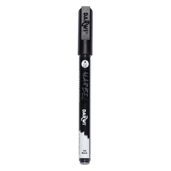 photo-Marqueur - Peinture acrylique - Noir - Permanent - Pointe fine 2mm - Marbel - Darwi