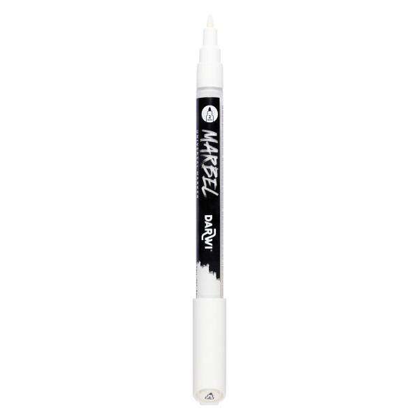 Marqueur - Peinture acrylique - Blanc - Permanent - Pointe fine 2mm - Marbel - Darwi