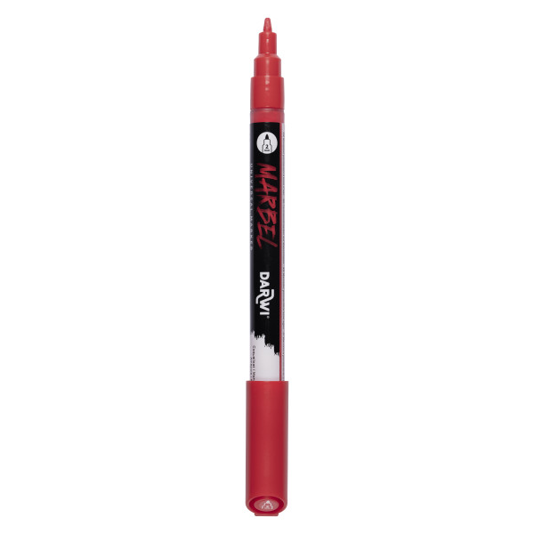 Marqueur - Peinture acrylique - Rouge - Permanent - Pointe fine 2mm - Marbel - Darwi