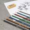 Crayons graphite - Assortiment de mines 2H,H,HB,B,2B,4B,6B + 2 gommes - Milan