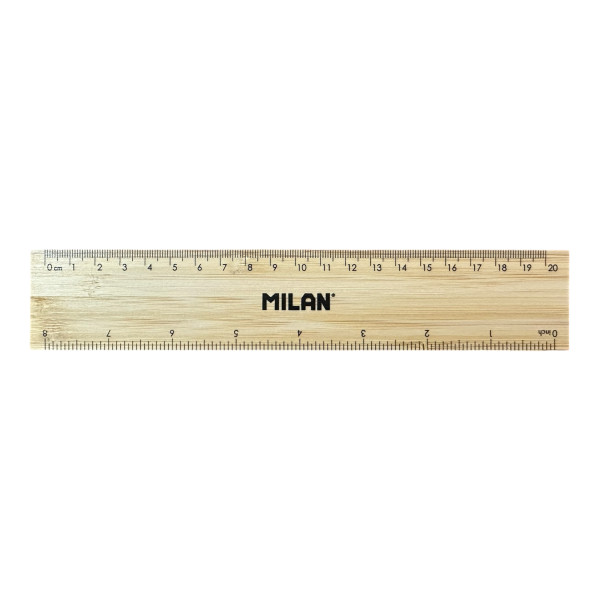 photo-Règle - Double décimètre - 20cm - Bois bambou - Scolaire - Milan
