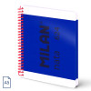 photo-Cahier - A5 - Petits carreaux - Spirales - 80 feuilles - Couverture rigide - Bleu