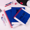 Cahier - A5 - Petits carreaux - Spirales - 80 feuilles - Couverture rigide - Bleu