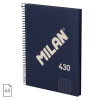 photo-Cahier - A5 - Petits carreaux - Spirales - 80 feuilles - Couverture rigide - Bleu