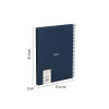 Cahier - A5 - Petits carreaux - Spirales - 80 feuilles - Couverture rigide - Bleu