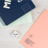 Cahier - A5 - Petits carreaux - Spirales - 80 feuilles - Couverture rigide - Bleu