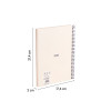 Cahier - A5 - Petits carreaux - Spirales - 80 feuilles - Couverture rigide - Beige