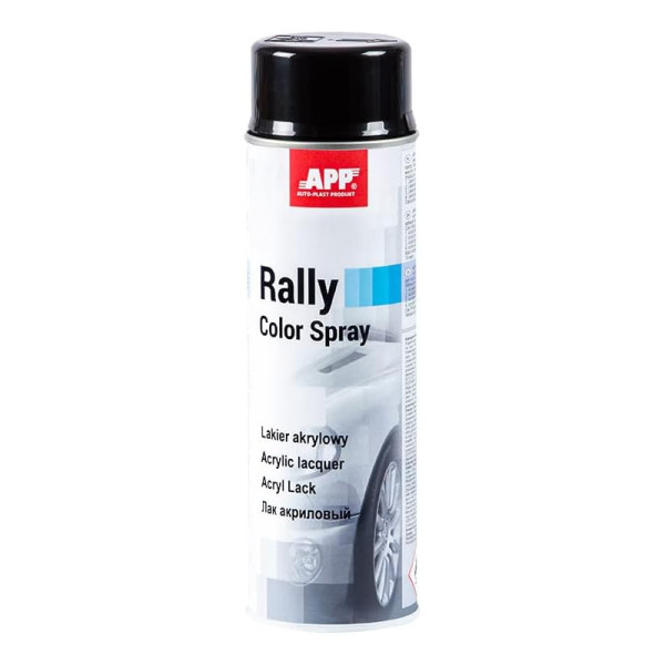 photo-Bombe de peinture - Noir - Brillant - Acrylique - Toutes surfaces - APP Rally 500ml