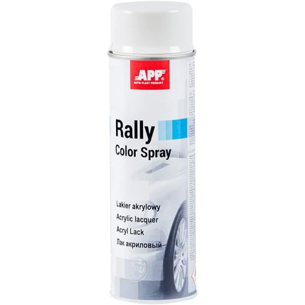 photo-Bombe de peinture - Blanc - Brillant - Acrylique - Toutes surfaces - APP Rally - 600ml