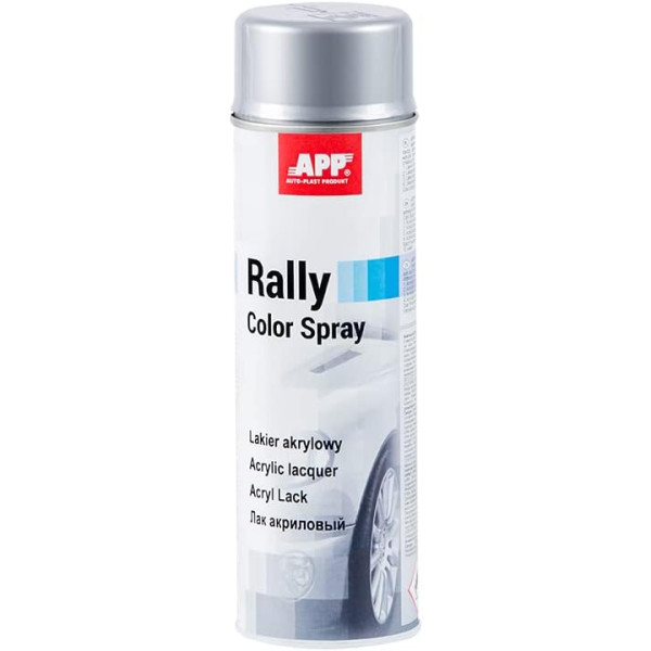 photo-Bombe de peinture - Argent - Brillant - Acrylique - Toutes surfaces - APP Rally - 600ml