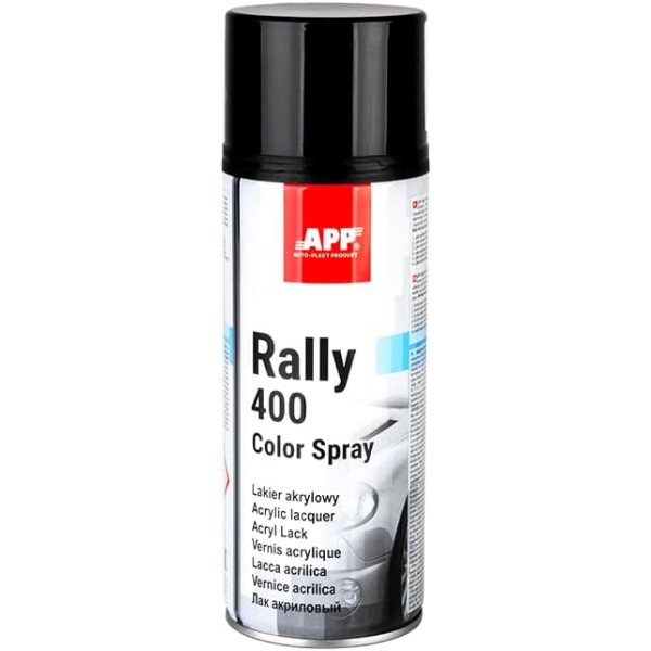 photo-Bombe de peinture - Noir - Brillant - Acrylique - Carrosserie - APP - Rally 400 - 400ml