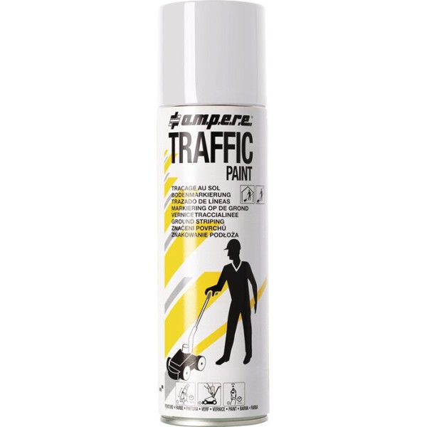 photo-Bombe de peinture - Blanc - Traçage au sol - Marquage - Usage professionnel - 500ml