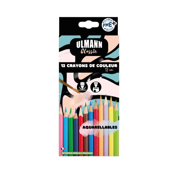 photo - 12 crayons de couleur - Aquarellable - Ulmann