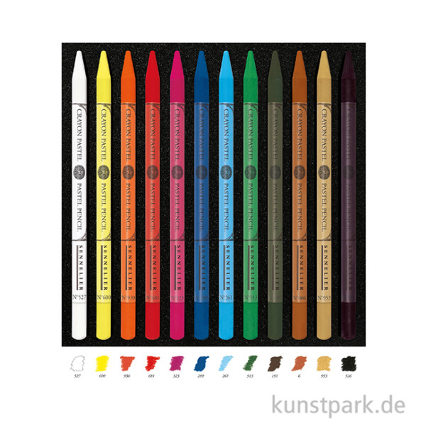 Boite de 12 crayons pastel - Extra fin - Set découverte - Sennelier