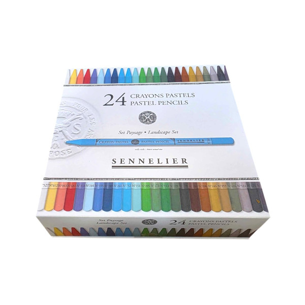 photo - Boite de 24 crayons pastel - Extra fin - Set paysage - Sennelier