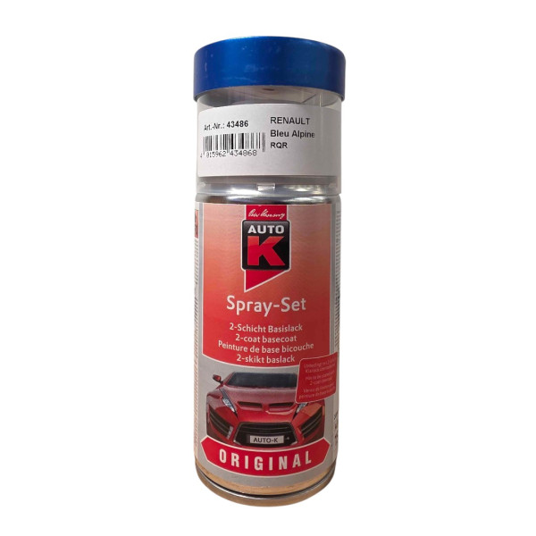 photo - Bombe de peinture pour carrosserie - Renault - RQR Bleu alpine - 150 ml - Auto K