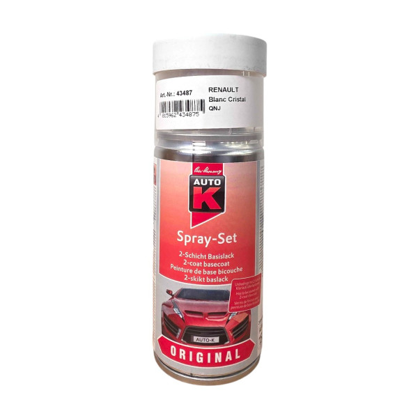 photo - Bombe de peinture pour carrosserie - Renault - QNJ Blanc cristal - 150 ml - Auto K